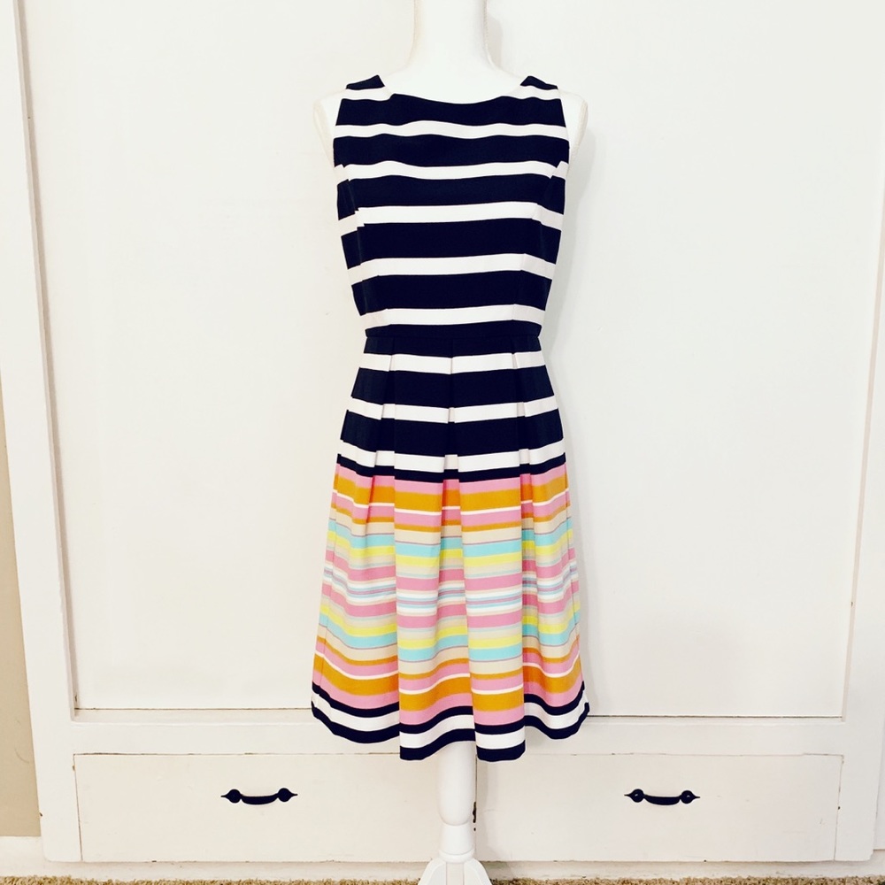 Striped Fit and Flare Dress Size 4